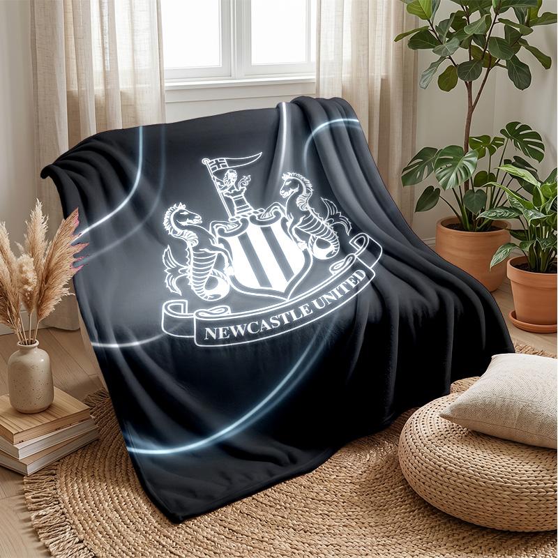 Coperta in Flanella con Stampa del Newcastle United Football, Coperta Morbida Calda Leggera per Divano Letto Campeggio