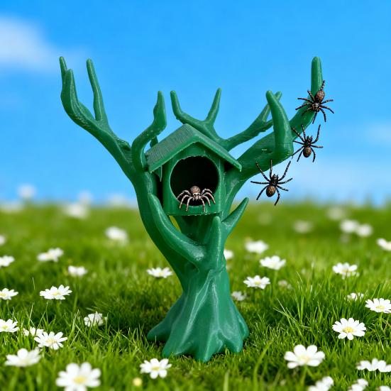 Jumping Spider Tree House Climber Hideout Tree-shaped Spider Hideaway Climbing Hiding Combo House for Small Critters Insect Pets Spider Enclosure