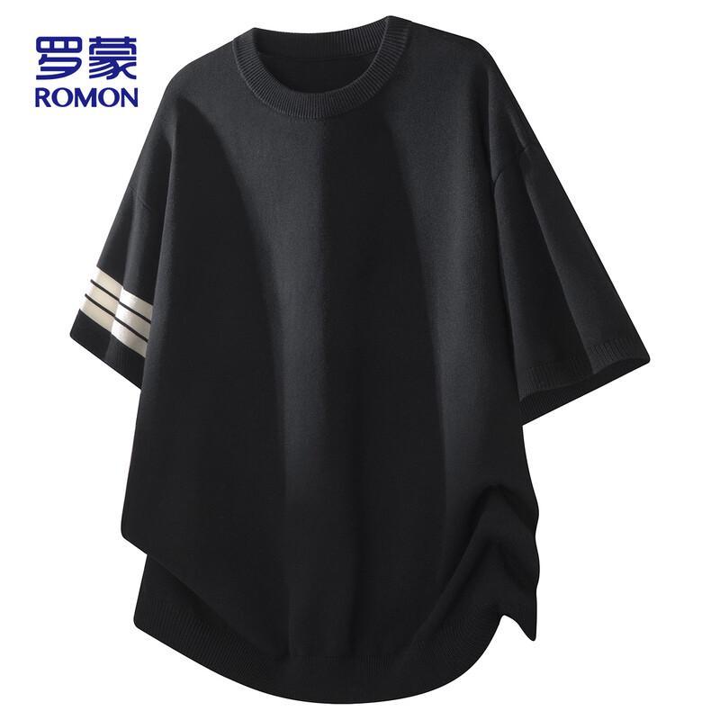 

ROMON Men s Casual Ice Silk Knit T-Shirt XXXL