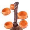 Snack Bowl Holder Halloween Pumpkin Snack Bowl Rack Witch Broom Decor Dessert Bowl Stand for Dining