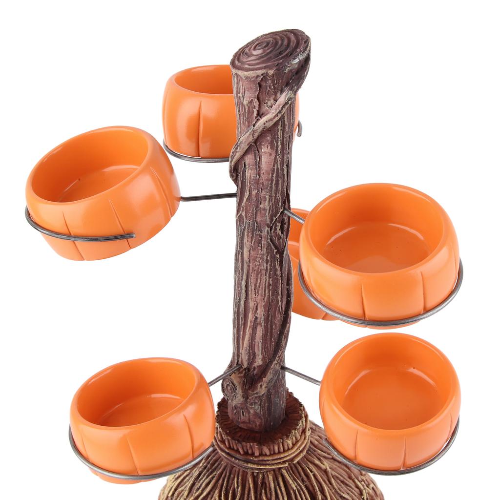 Snack Bowl Holder Halloween Pumpkin Snack Bowl Rack Witch Broom Decor Dessert Bowl Stand for Dining