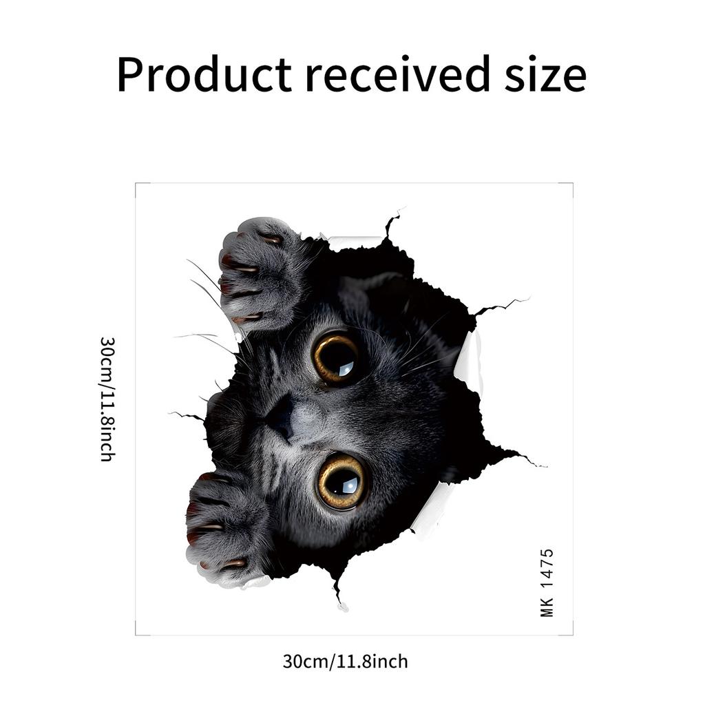 Kreative 3D-Katzen-Toilettensitz-Aufkleber, durchbrechende Wand, wasserdicht, abnehmbar, selbstklebend