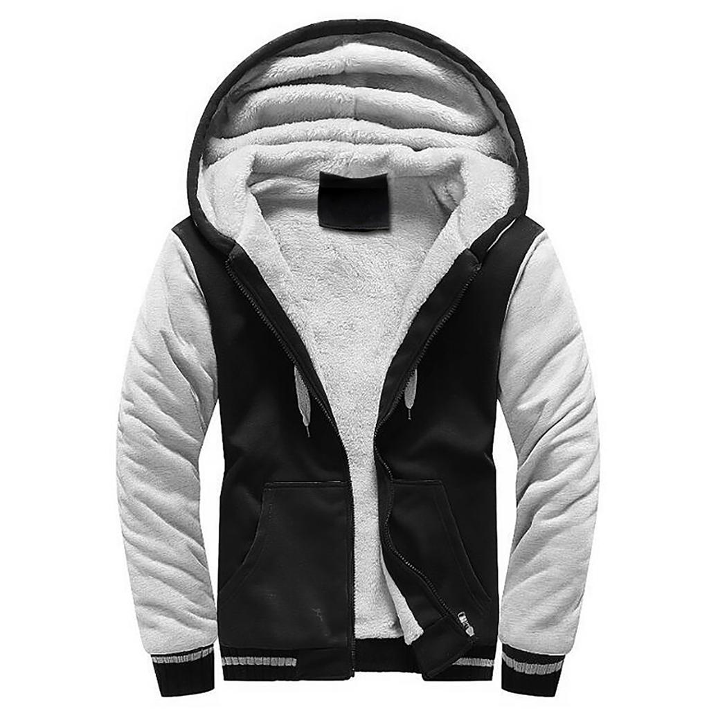 Men's Pullover Winter Workout Fleece Hoodie Jackets Full Zip Wool Warm Thick Coats