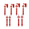 2 Pieces New Year Decorations Traditional Red Fu Character Lightweight Oriental Shaking Luck Pendant for Shops Celebration