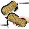 Golden Medallion Baroque Glasses Case Gifts For Girl  Zipper  Glasses Box Cute Eyewear Container