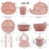 Silicone Baby Tableware Set: Non-slip Bowl, Bib, Plate, Fork & Spoon - Food Grade Material
