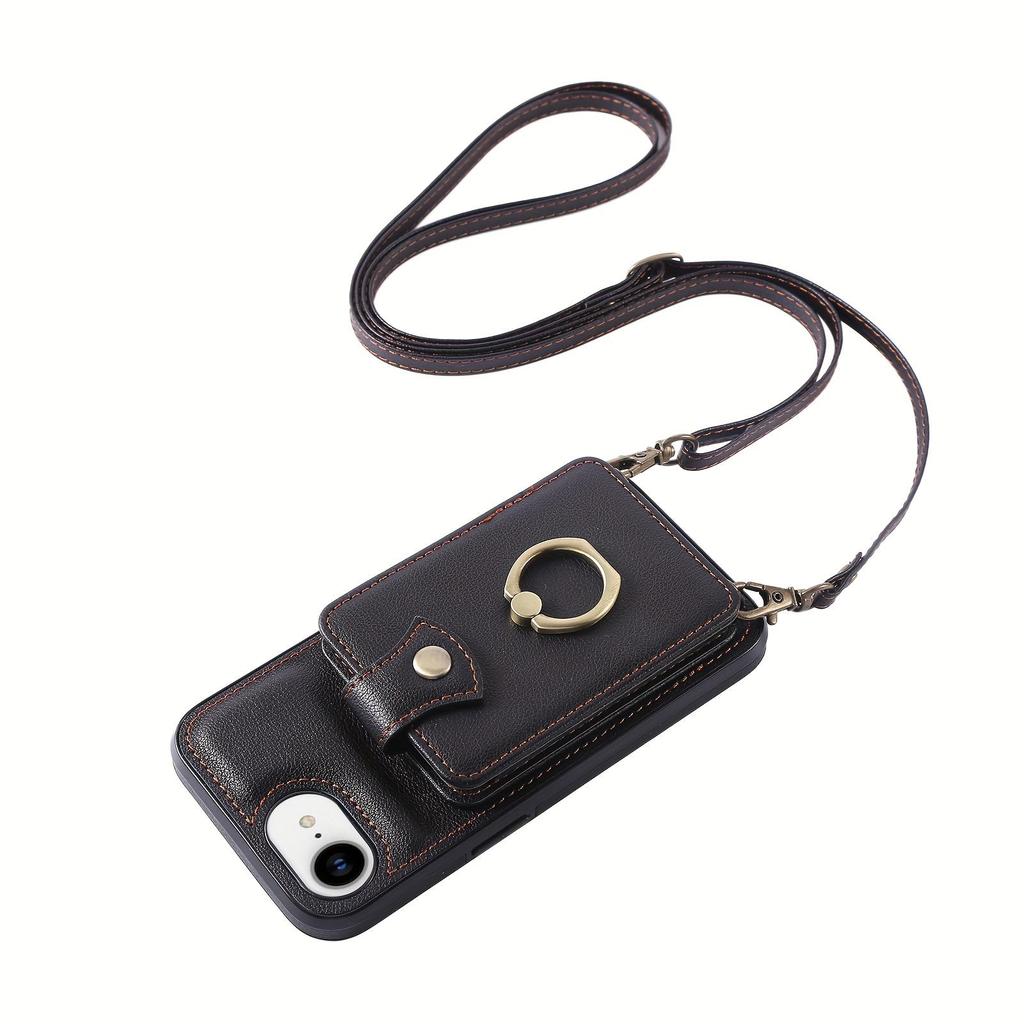 Phone Case: for iPhone Case Wallet with Card Holder, 360°Rotation Finger Ring Holder Kickstand,