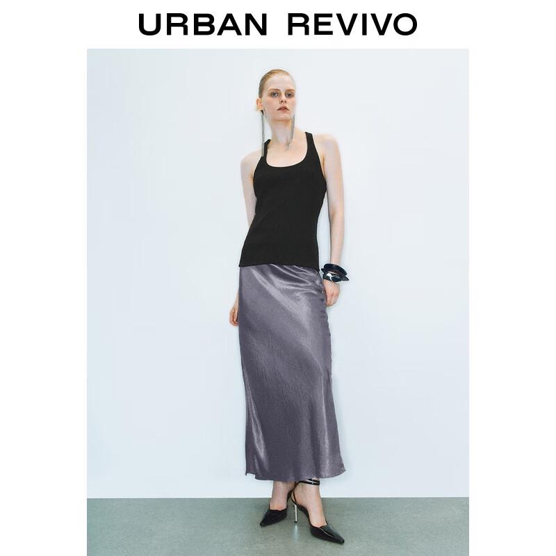 UR 2025 Women s Simple Drape Tie Midi Skirt M