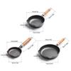 4/6/7.8 Inch Cast Iron Skillet Non Stick Frying Pan with Wood Handle Fry Pan with Double Drip-Spouts for Indoor & Outdoor Use