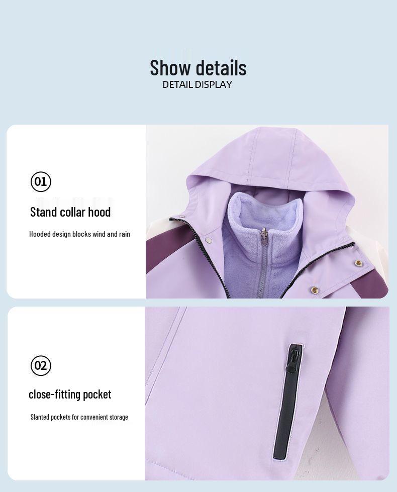 Dětská střední/velká kreslená větrovka Minecraft: 3v1 podzimní/zimní softshellová bunda