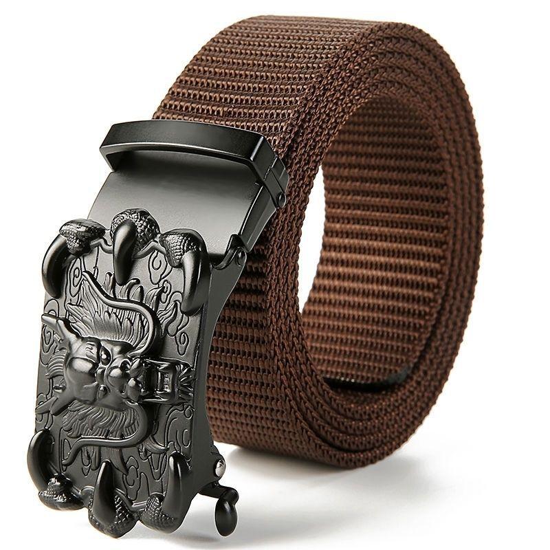 Men'S Nylon Belt Business Automatic Buckle Belt Casual Canvas Toothless Buckle Belt Strength Delivery