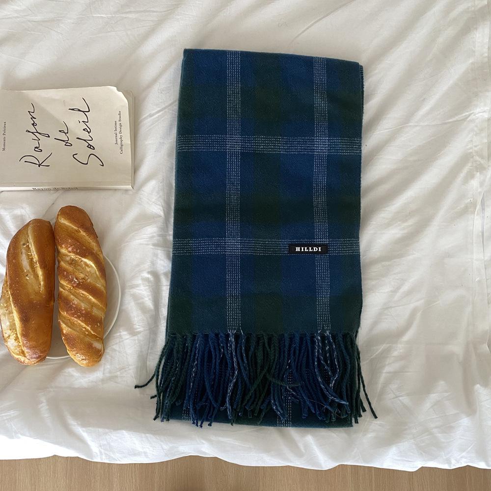 2025 Winter Red Plaid Imitation Cashmere Scarf - Warm Neck Warmer for Women & Couples