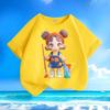 Children's Cartoon Pure Cotton Top, Summer Girls' Casual Loose T-shirt
