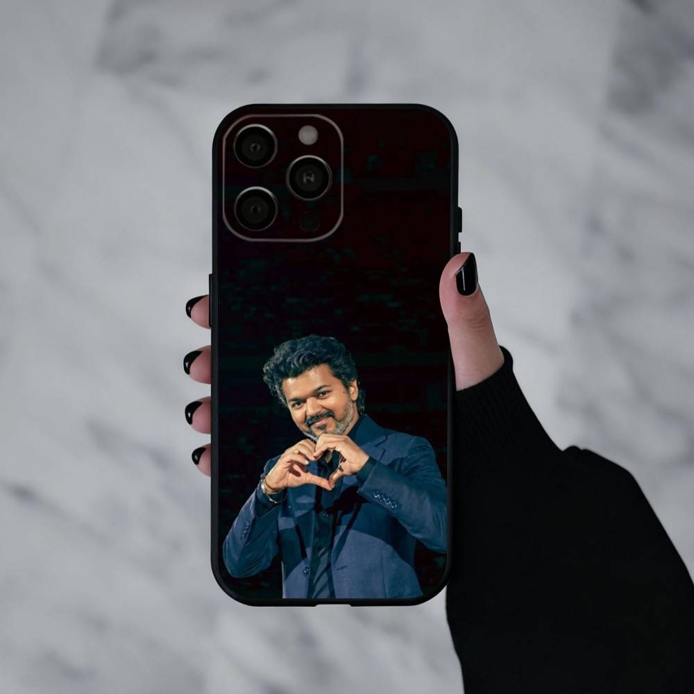 

T-ThalaPathy Actor V-Vijay-Y Phone Case For iPhone 17pro, 16,15,14,13,12,11 X XR Plus,Others Soft Black Cover iPhone12PROMAX