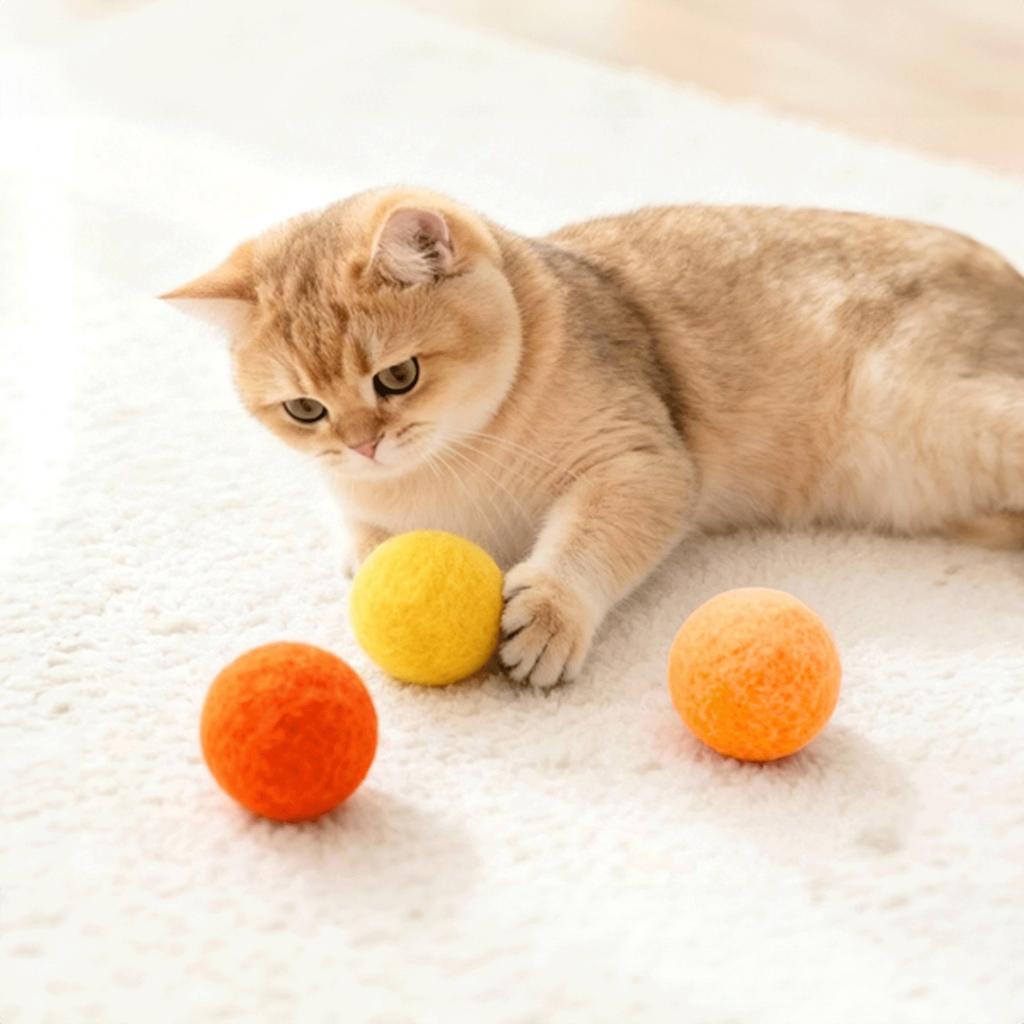 Wool Ball Cats Toy, Run And Play With, Entertain Yourself, Reduce Boredom, Cats Ball, -Resistant And Silent.