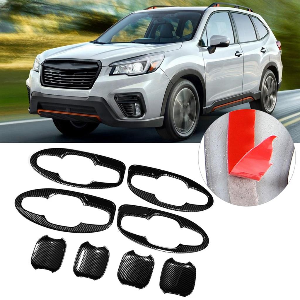 8pcs Car Door Handle Bowl Insert Plate Trim Fit for Subaru Forester SK 2019