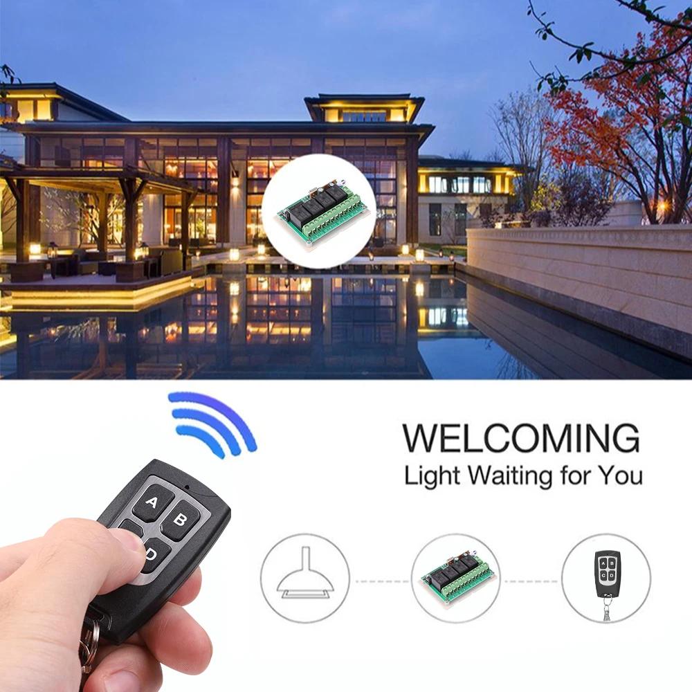 Universal Wireless Remote Control Switch DC 12V 4CH Relay Receiver Module With 4 Channel RF 433 Mhz Transmitter Electronic Lock