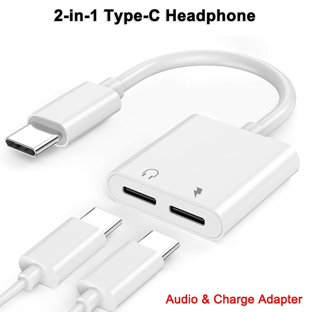 2-in-1 USB-C to 3.5mm Headphone & PD Charging Adapter, Type-C Audio Cable for iPhone 16/15 Pro Max, iPad, Samsung S25/S24/S23