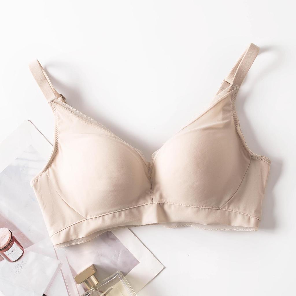 Fairy Style Adjustable Seamless Mulberry Silk Wireless Bra - Comfortable and Supportive Mesh Design for Women