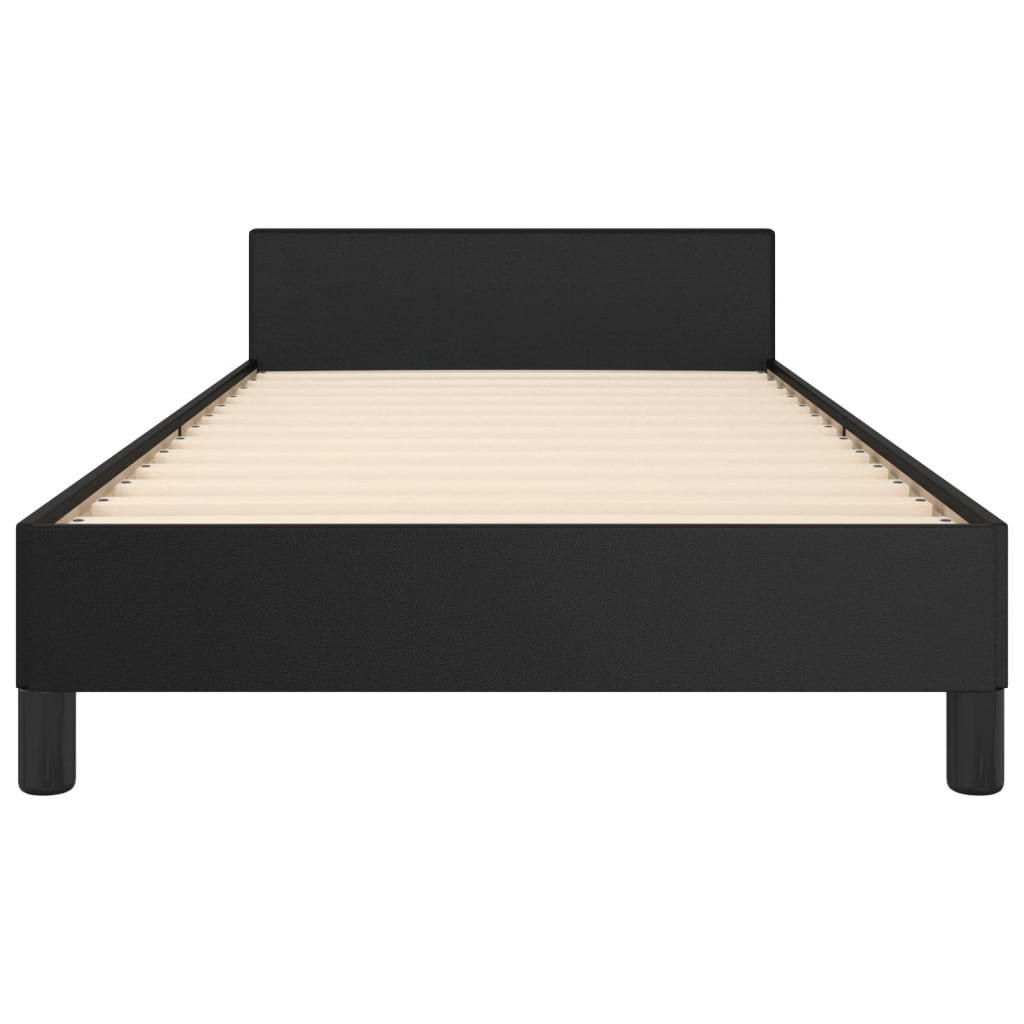 Bed Frame with Headboard Black 90 x 190 cm Faux Leather