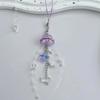 Elegant Jellyfish Inspired Phone Charm Portable Keychain with Crystal Star and Pearls Accents for Phone Accessorizing