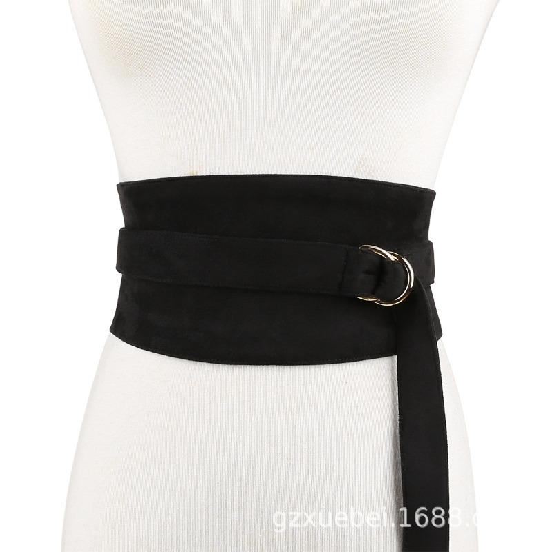 

Meier Women s plush belt velvet cloth widened waist seal women s long belt чёрный