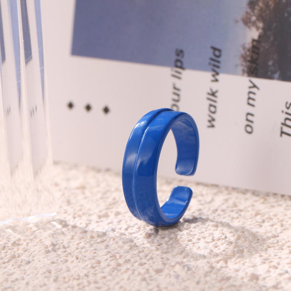 Dongdaemun design ring ring simple metal spray paint cold wind personalized opening ring