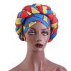 African Braided Headwrap High Skull Turban Cap Flower Printed Hijab Head Scarf for Music Festival Theme Event Oversized