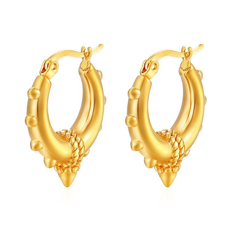 

Европейские и американские модные серьги-конусы из нержавеющей стали с 18-каратным золотым покрытием для женщин