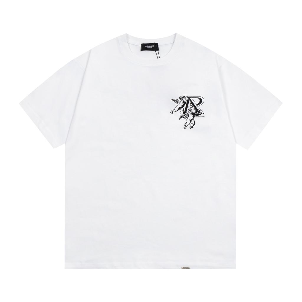 R3032 Summer Represent Angel Print Cotton T-Shirt Men Women Streetwear
