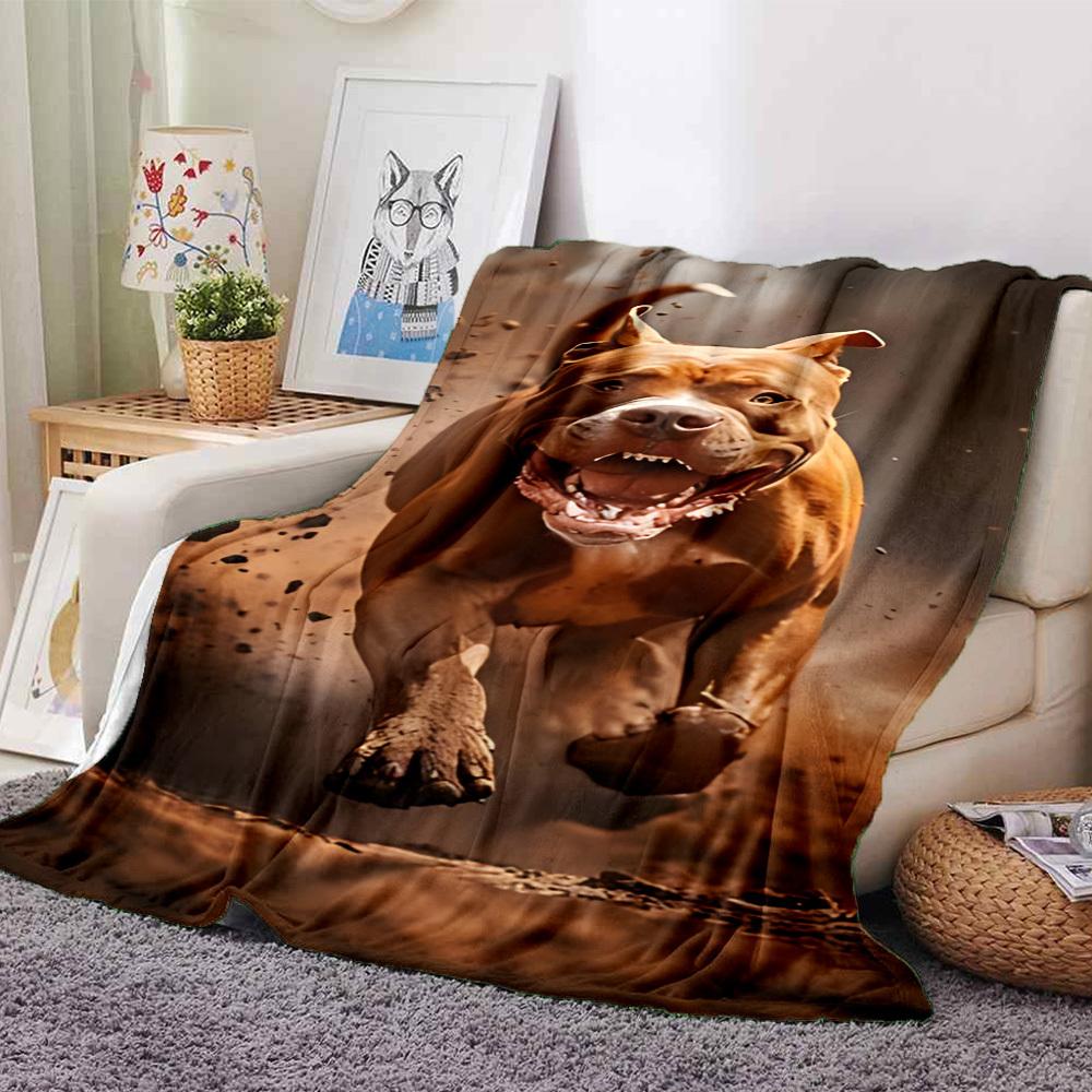 

1pc dog running Throw Blanket Soft Flannel, Cozy All Season Polyester Perfect for Home, Office 80cmx120cm