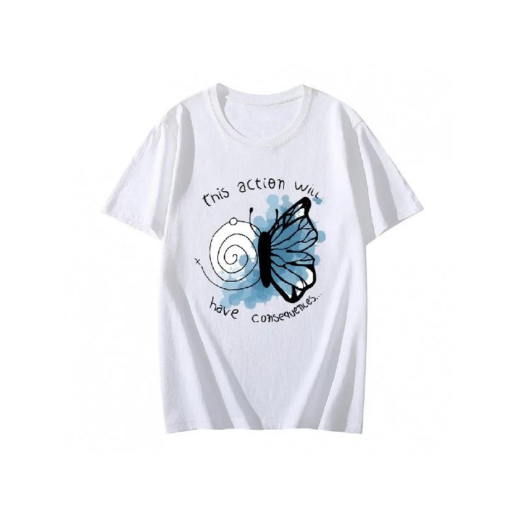 Game Life Is Strange Butterfly T-Shirt 100% Men'S Cartoon Tee-Shirt Funny Graphic Printing T-Shirts Short Sleeve Summer Tee