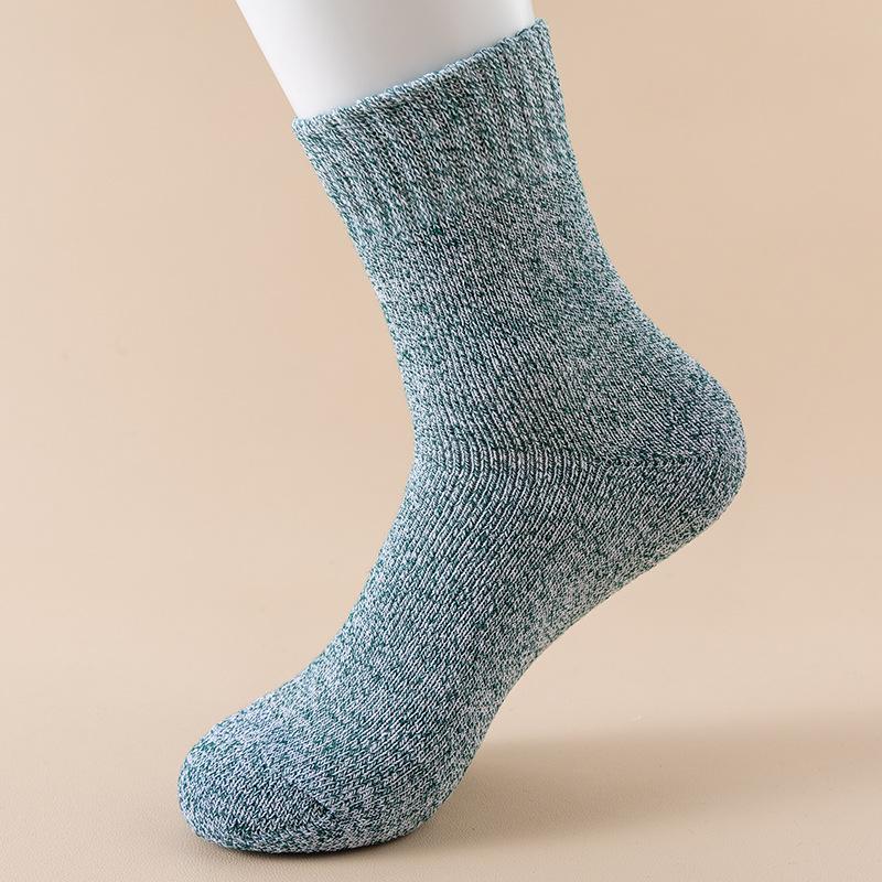 Terry Plus Velvet Thick Warm Unisex Mid-Tube Socks - Solid Color for Autumn and Winter