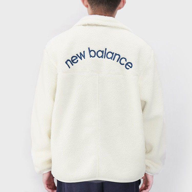 New Balance Lifestyle Casual Collection Velvet Jackets Unisex White Stand Collar Moderate AMJ13393-MSU