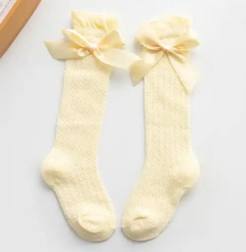0-3T Newborn Baby Girl Bowknot Middle Tube Socks Bow Knee High Long Cotton Lace Baby Socks Comfortable Children Princess socks