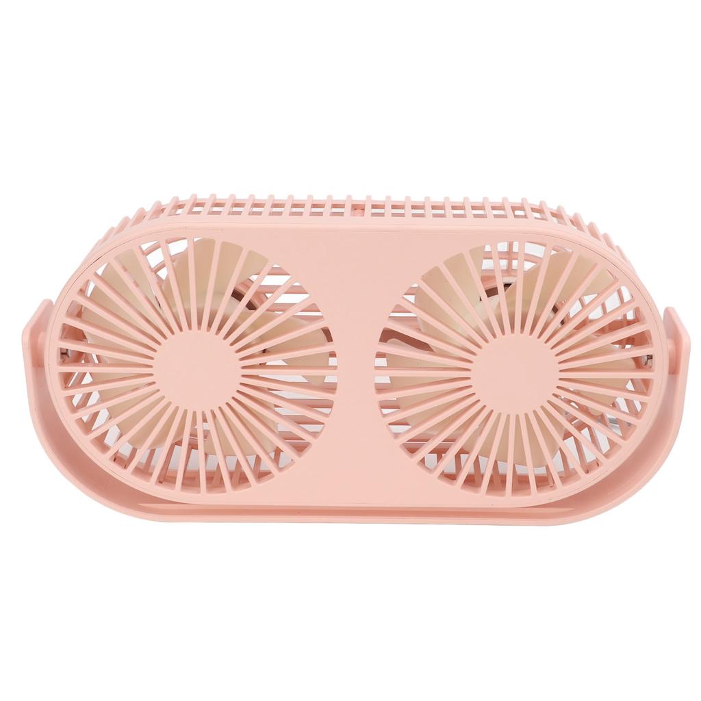 Double Fan USB Charging Fast Heat Dissipation 360 Degrees  Rotation Double Head Fan Mini Desk Fan for Dormitory Desktop