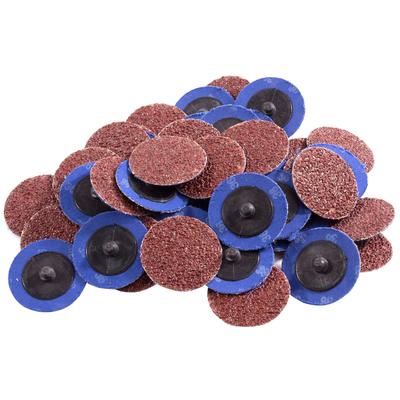 50Pcs 2in Sanding Grinding Discs 36 Grit Aluminum Oxide Die Grinder Roll Lock Disc Rust Paint Removal Grinder