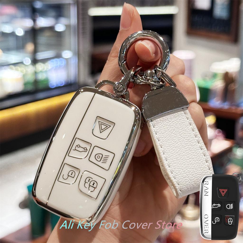 Key Fob Cover for Evoque Velar Sport Discovery Freelander2 LR4 Land Rover Sport Jaguar XF XJ XE F-PACE F-Type Lanyard