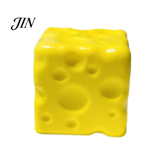 Cheese Stress Ball Fake Squeeze Toy, Anxiety Relief Cube Sensory Reduction Gadget Slow Rising Pinch Home Office Relaxation Tool Shape Toy
