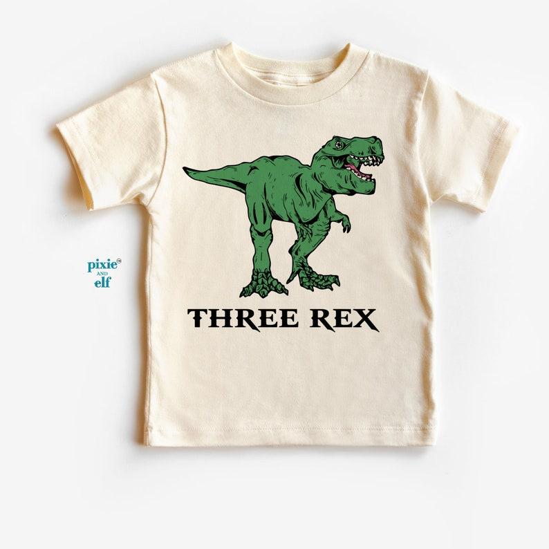 Three Rex birthday shirt, third birthday dinosaur outfit, tyrannosaurus rex shirt for third birthday, gift for three years old, t rex shirt 150