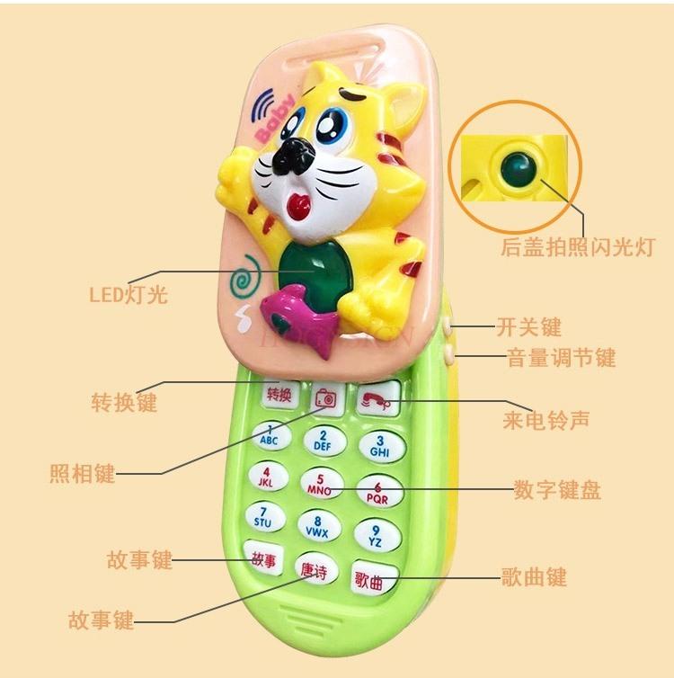 Baby Children Baby Slide Music Toy Mobile Phone Simulation Story Of Boys And Girls Toy Phone Bitable Non Flip Cover