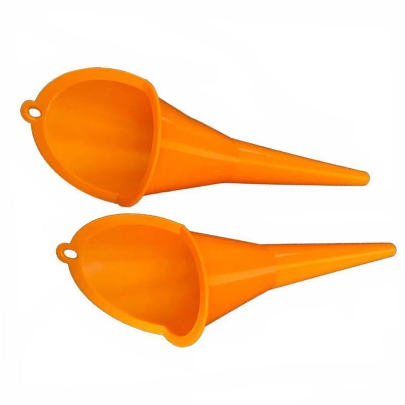 Long Spout Plastic Fuel Funnel Motorcycle Car Diesel Engine Oil Refilling Tool Orange