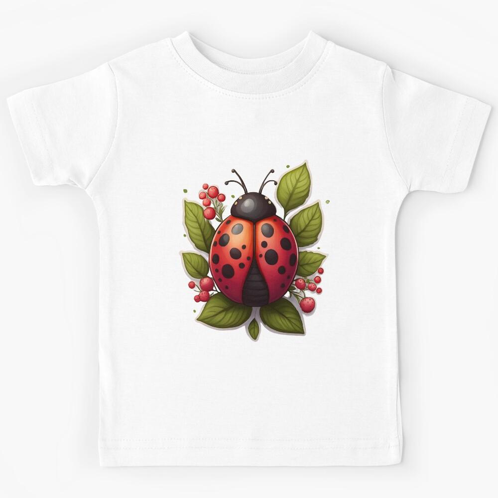 Cute Ladybug Illustration Kids T-Shirt 140