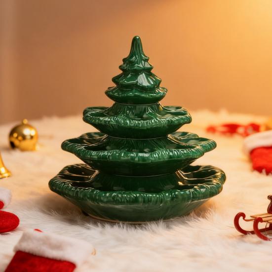Декоративна тарілка для фаршированих яєць у формі різдвяної ялинки, зелена смола, багаторазовий святковий тримач для яєць для фаршированих яєць, святкова центральна прикраса