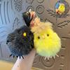 Keychain Pendant Portable Plush Chick Charm Key Chain with Clockwork Bounce Toy Soft