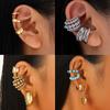 [HF]Hot 1Set Fashion Exaggerated Wide Clip-On Earrings Set For Women Simple Metal Earring Daily Wear Vacation Jewelry Gift