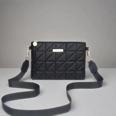 Borsa a spalla/a tracolla a righe, Squisita chiusura a cerniera con hardware, Bianco e nero Essenziale multifunzionale per viaggi quotidiani Borsa di alta qualità