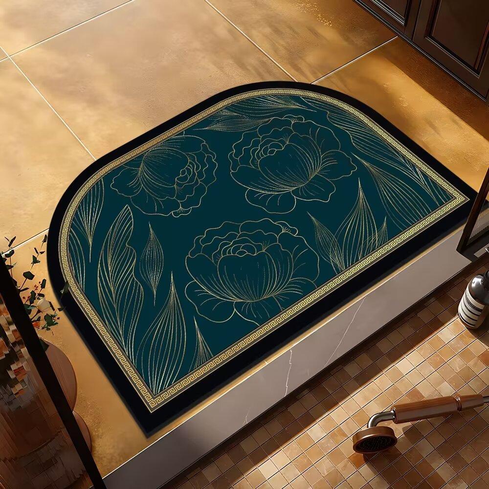 Badezimmer-Fußmatten Stark Saugfähig Schnell Trocknend Fußmatten Wasserabsorbierend und Schmutzabweisend Toilette Toilettentür Fußmatten 40*60cm