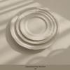 Tai Life French Retro White Embossed Ceramic Lace Plate for Breakfast & Dessert