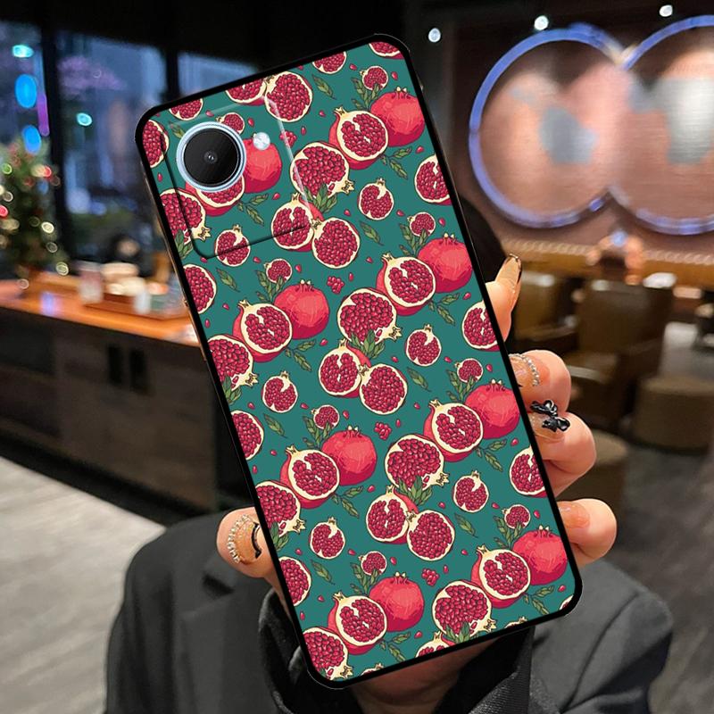 Food Fruit Red Pomegranate Case For Realme 13 Pro Plus 12 11 14 15 GT6 GT7 Pro C15 C35 C53 C55 C61 C63 C65 C67 C71 C75